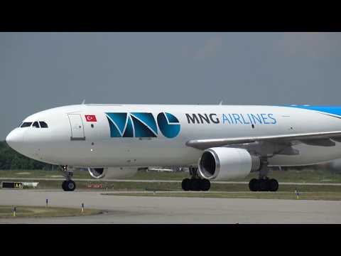 Airbus A300C4-605R TC-MNV MNG Airlines landing at Leipzig Halle Airport Rwy 08L