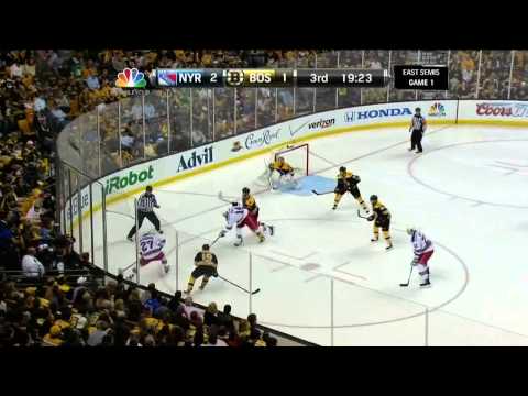 Derek Stepan snapshot goal 2-1 May 16 2013 NY Rangers vs Boston Bruins NHL Hockey