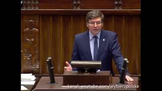 Poseł Tomasz Jaskóła śmieszkuje z Petru w Sejmie