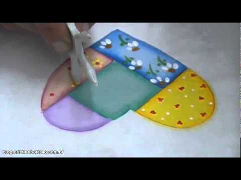 Miniaula de pintura em tecido imitando Patchwork - Parte II