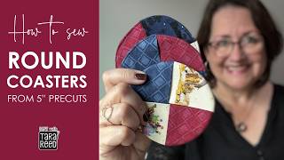 How to sew Coasters from Scrap Fabric - Round wine glass coaster sewing tutorial