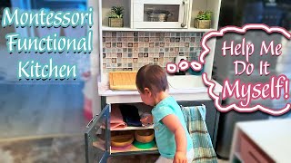 MONTESSORI FULLY FUNCTIONAL KITCHEN - WORKING SINK | IKEA PLAY KITCHEN DIY HACK | Montessori At Home