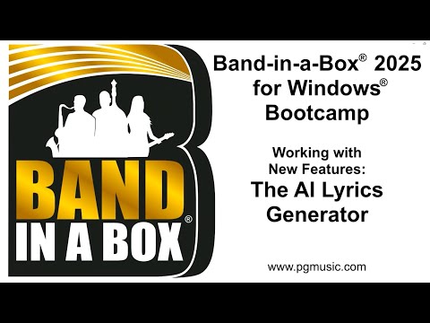 Band-in-a-Box® 2025 for Windows® Boot Camp:  The AI Lyrics Generator