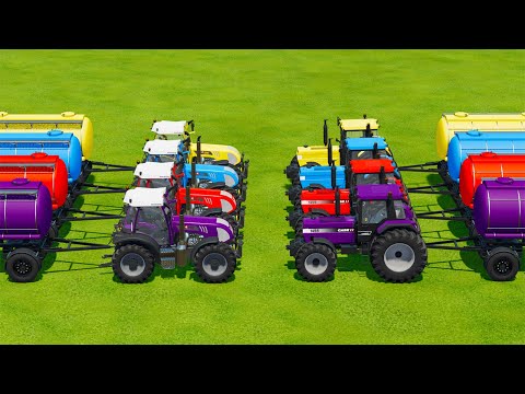 CASE vs RIGI TRAC vs VALTRA PARKOUR TRANSPORT WATER TANK - Farming Simulator 22