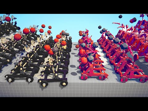 100x SPOOKY CATAPULT 🔥 vs 👑 100x MEDIEVAL CATAPUL  / Totally Accurate Battle Simulator ( TABS )