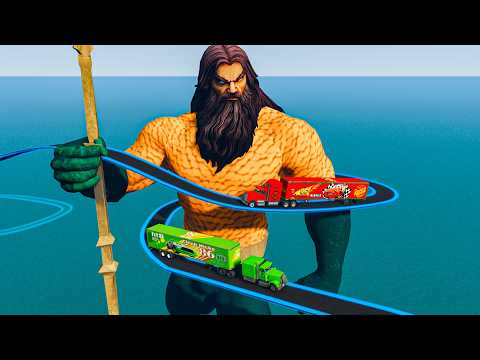 Mack Truck vs King Dinoco Truck vs Chick Hicks Truck vs Impossible Spiral Bridge - BeamNG.Drive