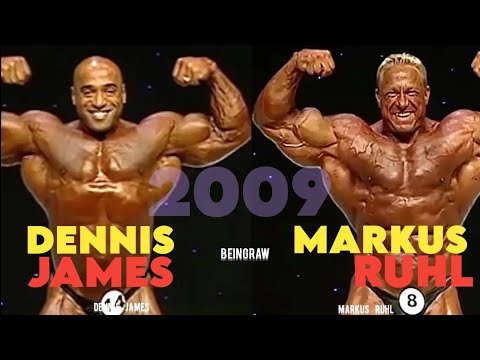 Dennis James (14th Place) VS Markus Ruhl (15th Place) Physique Comparison at 2009 Mr. Olympia