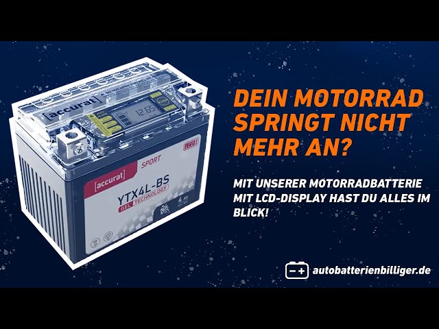 Accurat Sport GEL LCD YTX12-BS Motorradbatterie 12Ah 12V