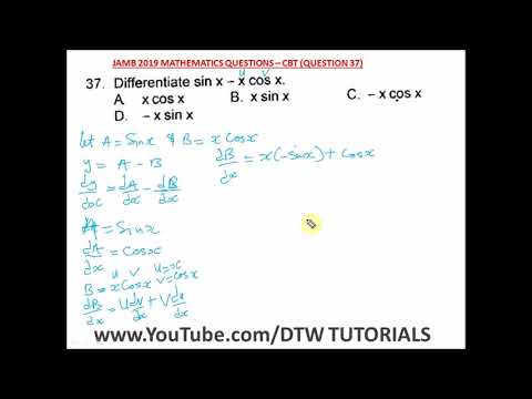 Differentiation of Trigonometric Functions (JAMB Past Question 2019 Solved - Qst 37)