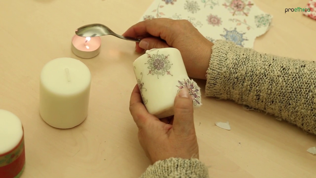 Świece Decoupage - jak zrobić samemu - grupa rękodzieła Doroty Pośpieszczyk