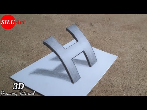 How to Draw 3D Letter H - Easy Pencil Drawing - 3D Trick Art