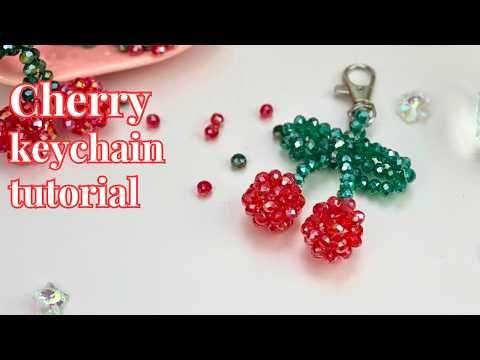 Cutest Beaded Cherry Keychain You Can Make Today 🍒