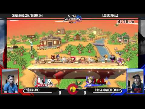 S8 - YF|JFK (Wii Fit Trainer) Vs. RiR|Sandwich! (Link) - Smash 4 Losers Finals