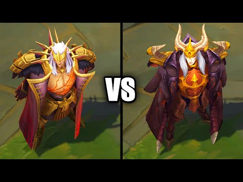 Chosen of the Wolf Swain vs Dragon Master Swain Skins Comparison (League of Legends)