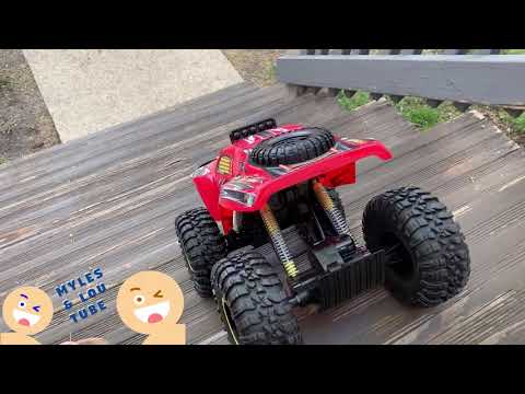 Monster Truck R/C Car!!!  See it crash and go down stairs!
