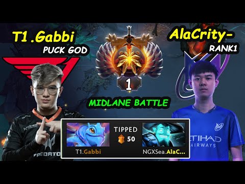T1 Gabbi Puck GOD Signature Hero vs  Nigma AlaCrity Top1 MMR - MIDLANE Battle Dota 2 pro Gameplay
