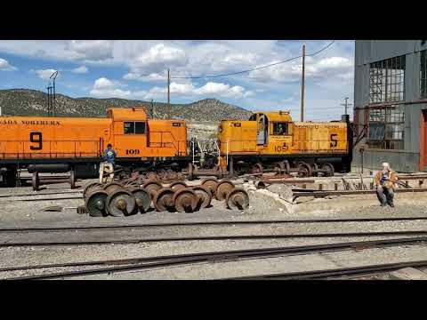 Nevada Northern Railway in Ely: wrecker, 801 & RS units