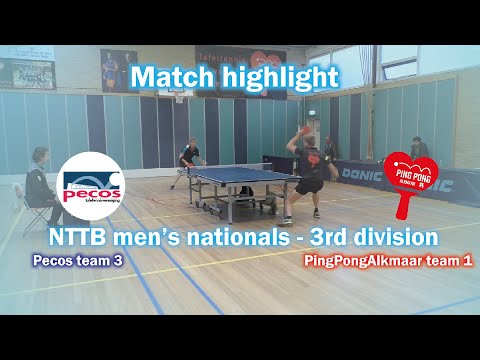 PingPongAlkmaar 1 vs Pecos 3 match higlight NTTB men's nationals 3rd division