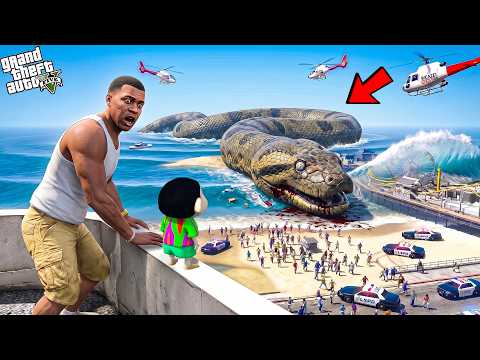 Franklin & Shinchan Found the Biggest Snake 🐍😱 | GTA 5