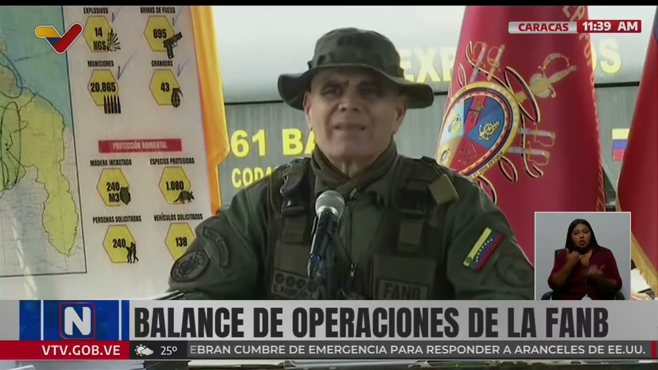 Vladimir Padrino López, balance de actuaciones de la FANB, 8 septiembre 2025