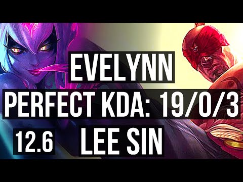 EVELYNN vs LEE SIN (JNG) | 19/0/3, Legendary, 6 solo kills, 1.0M mastery | EUW Diamond | 12.6