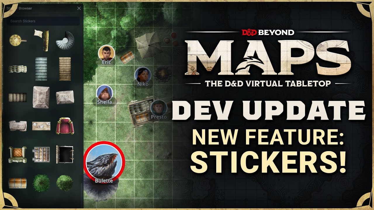 D&D Beyond Dev Update: Maps Stickers