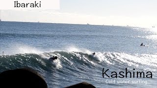 茨城県鹿嶋市でサーフィン！選んで繋げるグーフィーの波/ Cold water surfing