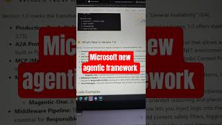 The Future of Agentic AI: Inside Microsoft Agent Framework 1.0#microsoft #agentic #chatgpt #nextgen