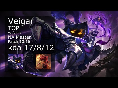 Veigar Top vs Annie - NA Master 17/8/12 Patch 10.16 Gameplay