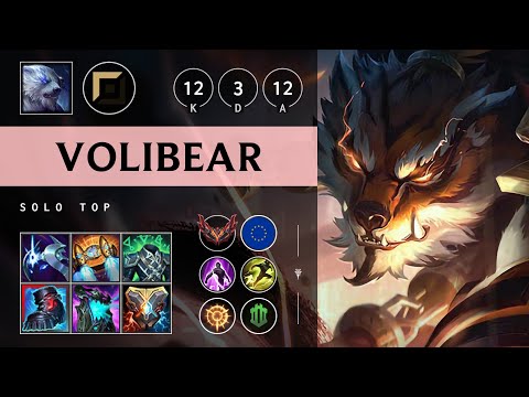 Volibear Top vs Maokai: Triple Kill, Rampage - EUW Grandmaster Patch 25.S1.1