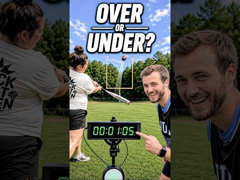Over / under trickshot timer challenge 🏈 @Thetrickshotqueen ​⁠ #trickshot #timer #football