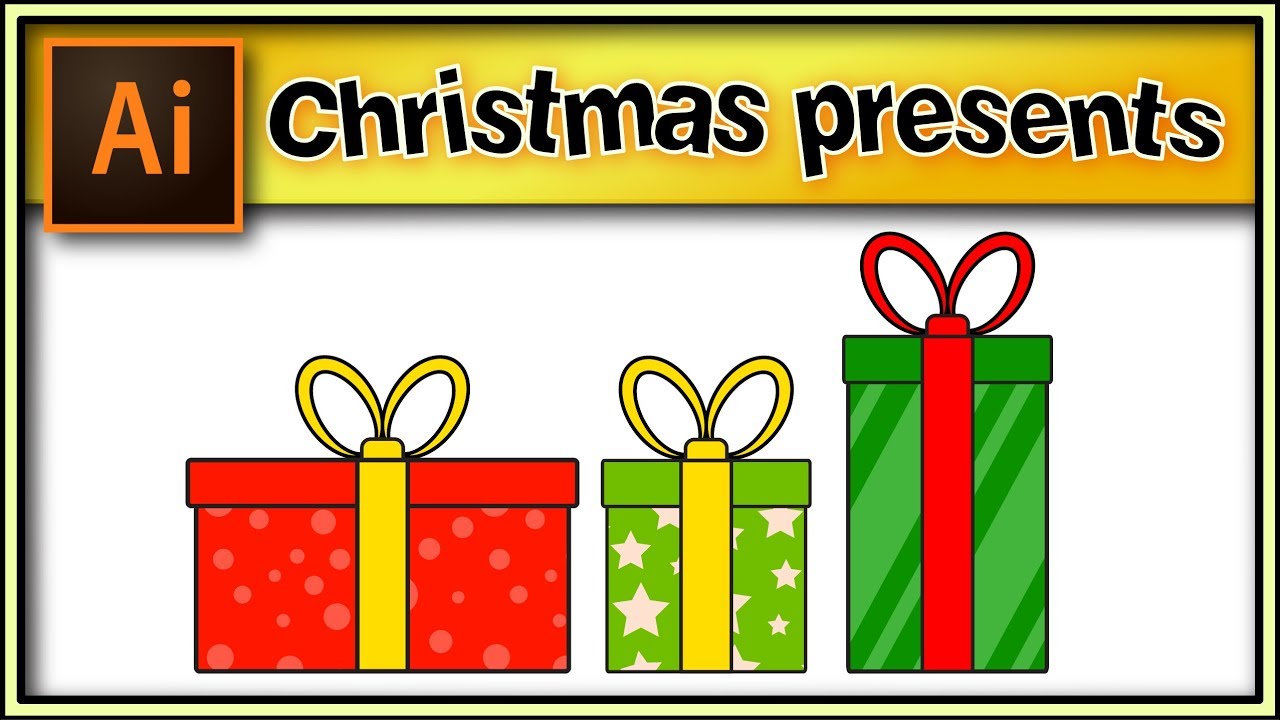 🎁 GIFT BOX set 🎁 Christmas Adobe Illustrator tutorial 🎁