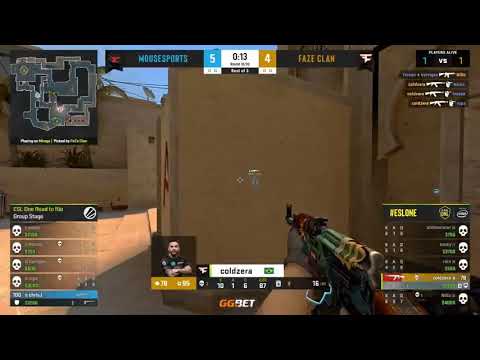 COLDZERA INSANE 1V4 CLUTCH AGAINST MOUSPORTS (MIRAGE) | FAZE VS MOUSPORTS | ESL ONE ROAD TO RIO 2020