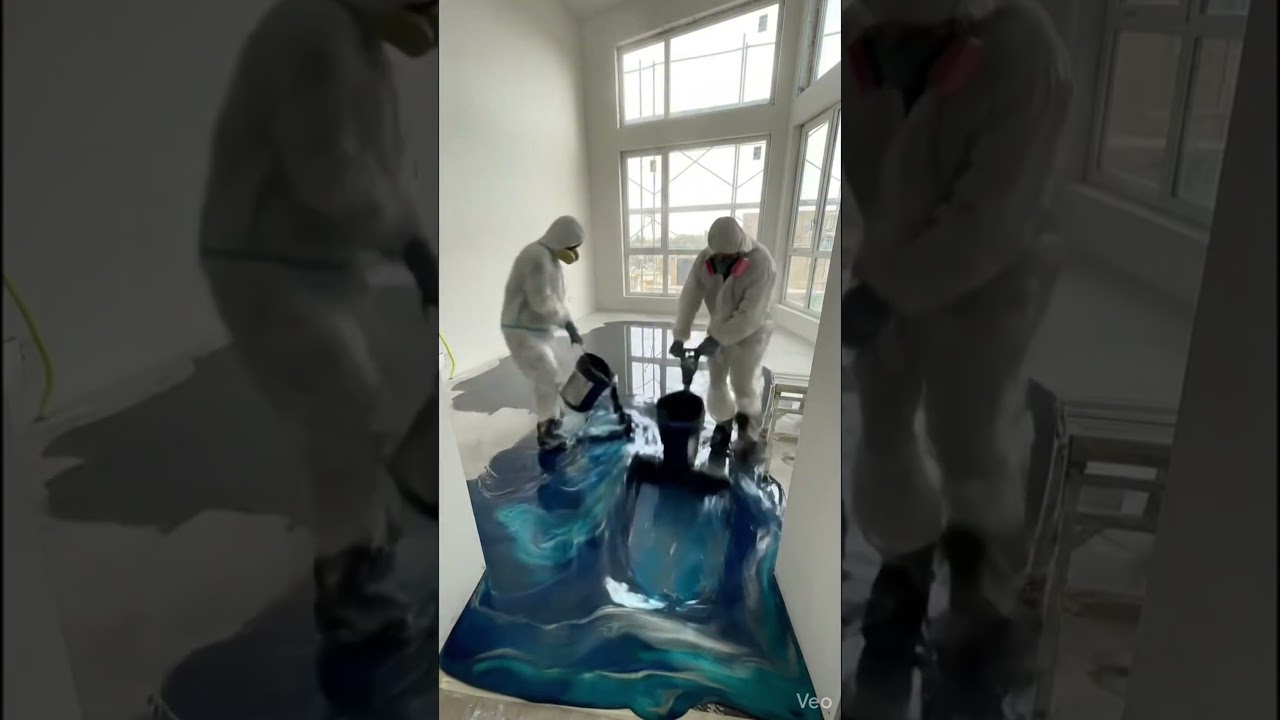 Ocean Epoxy Floor 🔥 #shorts  #roomflip #epoxyfloor