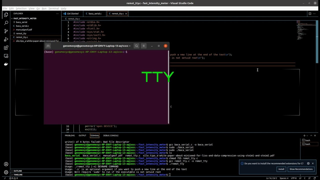 How to execute command in other people terminal session using TTY