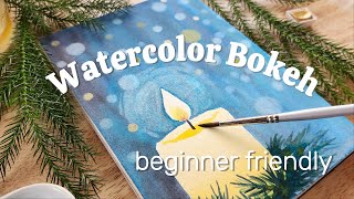 How to paint a watercolor candle with a bokeh background for beginners! 🕯️💛