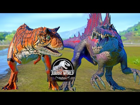 Tiger Skin Carnotaurus, Inspinedoraptor, Revolution T-REX, Deinosuchus 🌍 JURASSIC WORLD EVOLUTION