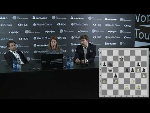 Round 11. Press conference with Aronian and Karjakin