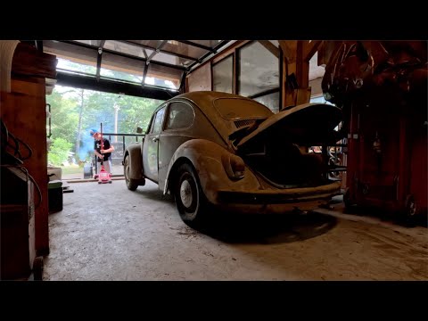 FIRST START in 35 YEARS Will it Run?  Barn Find 1968 VW Beetle