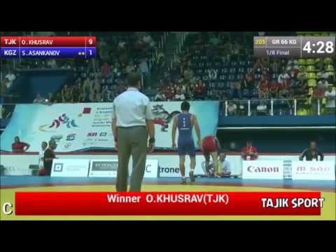 World Junior Wrestling Championship Zagreb 2014 66kg KHUSRAV (TJK) ASANKANOV (KGZ)