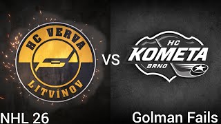 HC Verva Litvínov vs HC Kometa Brno | Golman Fails (NHL 26 / PS5)