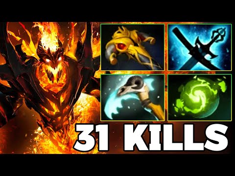 31 Kills Monster Shadow Fiend Dota 2 ! SF Dota 2 Mid Lane Carry Gameplay Build Guide 7.39 7.40