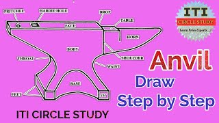 How to draw anvil Anvil Drawing free hand sketch step by step and very simple trick and easy Method