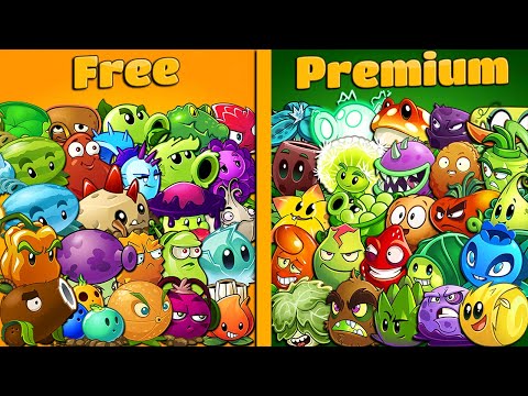 Plants vs Zombies 2 ALL FREE vs ALL PREMIUM PLANTS POWER-UP!