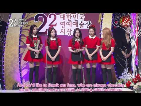 [ForVelvetSubs] 160312 The 22nd Korean Entertainment Art Awards: Netizen Award - Red Velvet (eng)