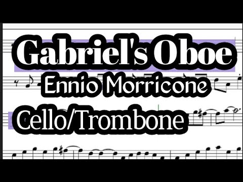 Gabriel's Oboe Cello or Trombone Sheet Music Backing Track Play Along Partitura