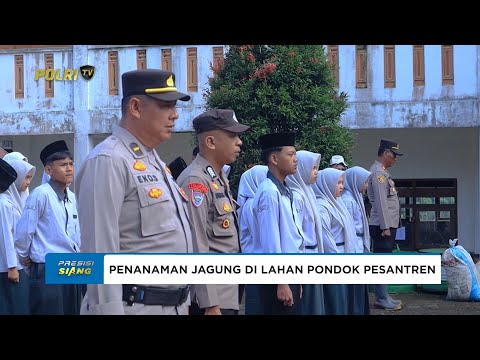 POLRES WONOSOBO TANAM JAGUNG DI LAHAN PONPES AN-NUUR