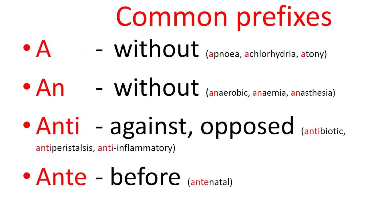 Watch video Medical terms - common prefixes Now Medical terms - common prefixes