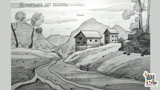 How to draw Landscape Art for Beginners | Children Scenery Art