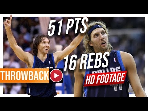 Throwback: Steve Nash & Dirk Nowitzki Full Highlights 2003.2.23 vs Wizards | 51 Pts, Clutch!